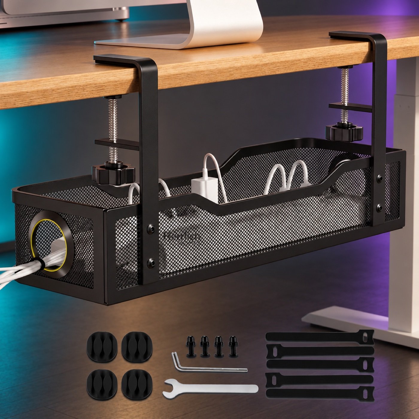 Herrlich Homes under-desk cable management tray